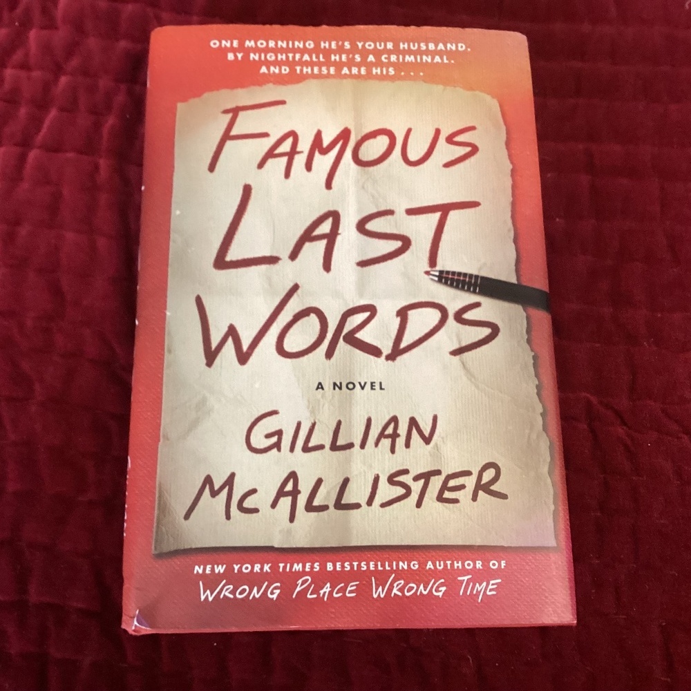 Famous Last Words by Gillian McAllister, Hardcover Book